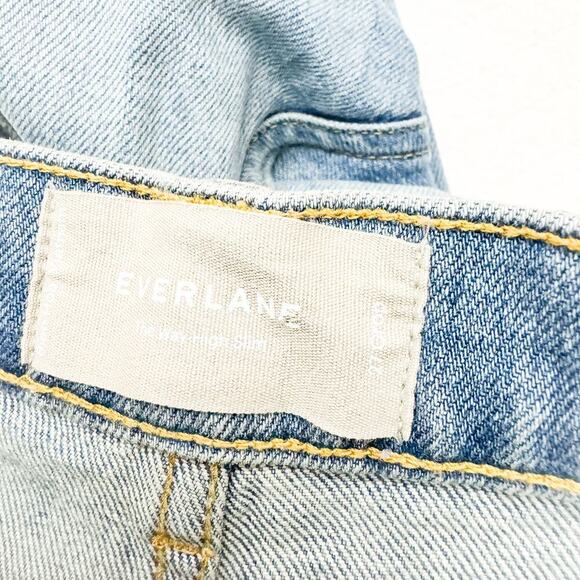 Everlane The Way High Slim Light Wash Denim Jeans Zip Fly Size 27 Crop - Picture 6 of 9